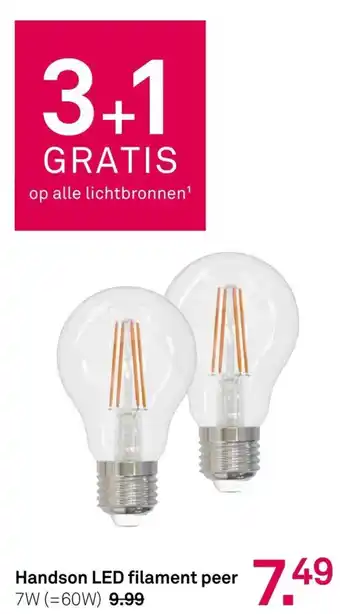 Karwei Handson LED filament peer 7W (=60W) aanbieding
