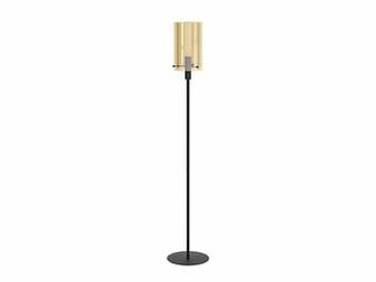 Vloerlamp POLVERARA - Amber/zwart Glas