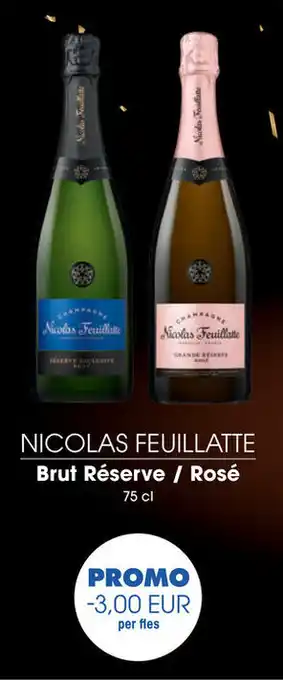 Prik en Tik NICOLAS FEUILLATTE Brut Réserve / Rosé aanbieding