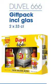 Prik en Tik DUVEL 666 Giftpack incl glas 2 x 33 cl` aanbieding