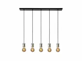 Deba Meubelen Hanglamp balk GELKA 5x - Fumé glas Glas aanbieding