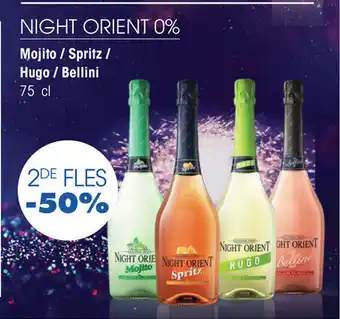 Prik en Tik NIGHT ORIENT 0% Mojito / Spritz / Hugo / Bellini 75 cl aanbieding
