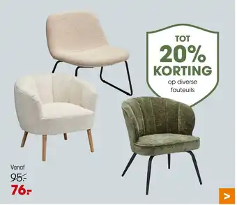 Kwantum Diverse Fauteuils aanbieding