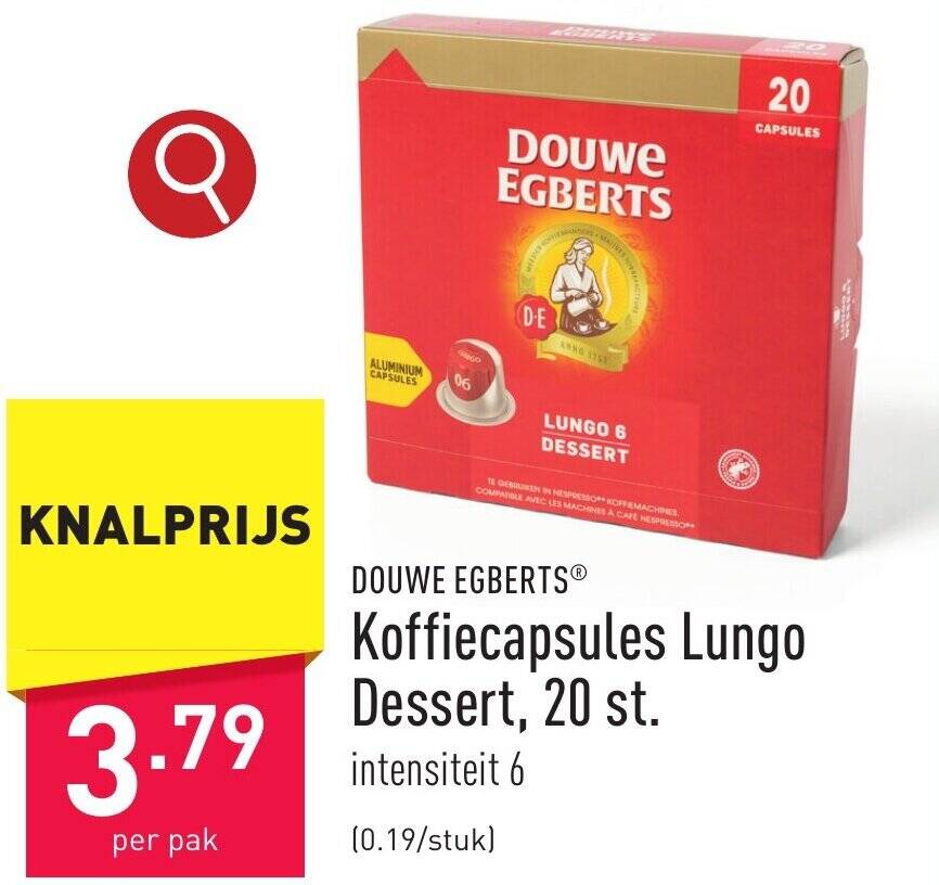 DOUWE EGBERTS Koffiecapsules Lungo Dessert, 20 st. promotie bij ALDI