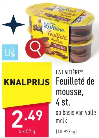 ALDI LA Laitiere Feuilleté Mousse aanbieding