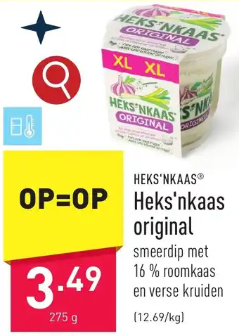 ALDI HEKS'NKAAS Heks'nkaas original 275g aanbieding