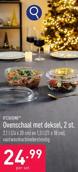 O'CUISINE Ovenschaal met deksel, 2 st.