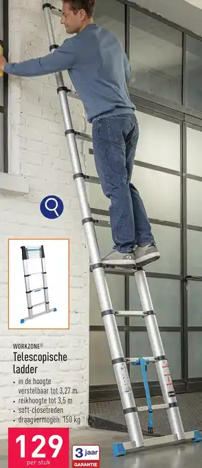 ALDI WORKZONE Telescopische ladder aanbieding