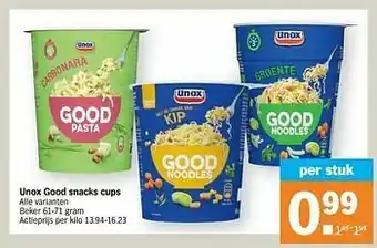 Albert Heijn Unox good snacks cups aanbieding