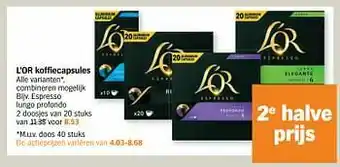 Albert Heijn L`or koffiecapsules espresso lungo profondo aanbieding