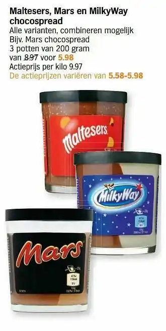 Albert Heijn Mars chocospread aanbieding