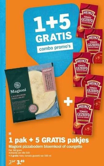 Albert Heijn Magioni pizzabodem bloemkool of courgette aanbieding