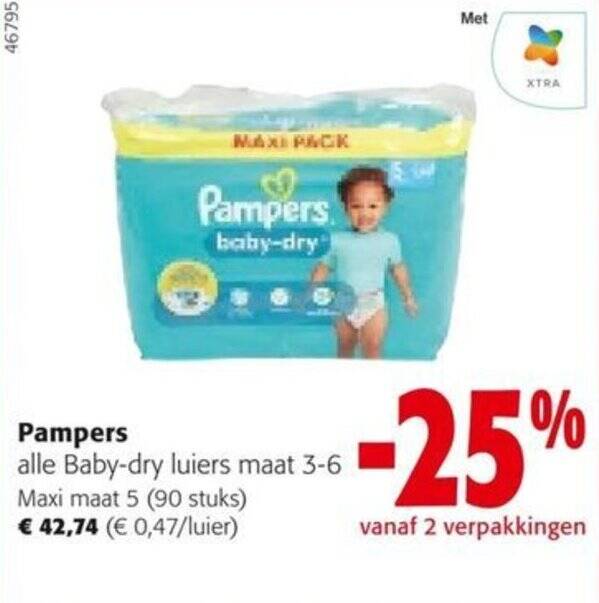Pampers promotie bij Colruyt