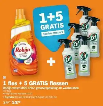 Albert Heijn Robijn wasmiddel color grootverpakking 40 wasbeurten aanbieding