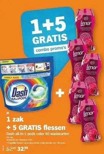 Albert Heijn Dash all-in-1 pods color 60 wasbeurten aanbieding