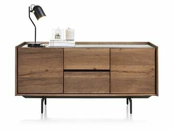 Deba Meubelen Dressoir HALMSTAD 160 cm - Choco brown Bruin aanbieding