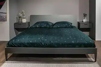 Deba Meubelen Bed met 2 nachttafels SUEZ Grijs aanbieding