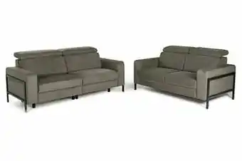 Deba Meubelen 3-zit met elektr. relaxen + 2-zit NAPELS - Savannah Green Groen aanbieding
