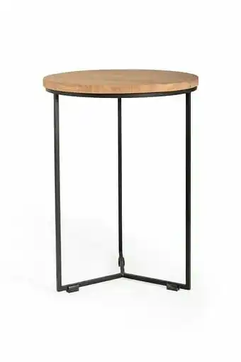 Deba Meubelen Bijzettafel ISAK - Eik naturel/zwart metaal Hout aanbieding