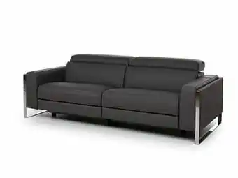 Deba Meubelen Zetel 3-zit met 2 elektrische relaxen PIER - Leder Bull Zwart aanbieding