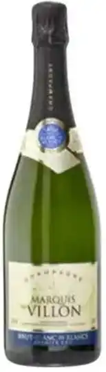 Colruyt Chamapgne Marquis de Villon Blanc de Blancs brut Premier Cru 75 cl aanbieding