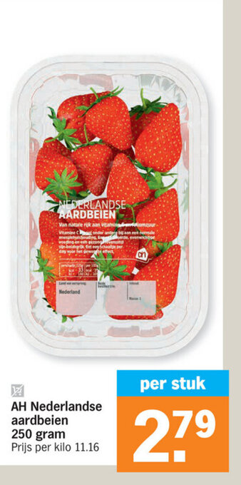 Albert Heijn AH nederlandse aardbeien aanbieding