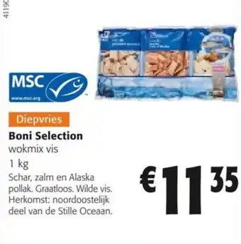 Colruyt Boni Selection wokmix vis aanbieding