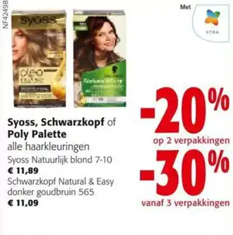 Colruyt Syoss, Schwarzkopf of Poly Palette aanbieding