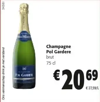 Colruyt Champagne Pol Gardere brut 75 cl aanbieding