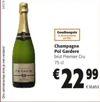 Colruyt Champagne Pol Gardere brut Premier Cru 75 cl aanbieding