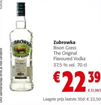 Colruyt Zubrowka Bison Grass The Original Flavoured Vodka 37,5 % vol 70 cl aanbieding