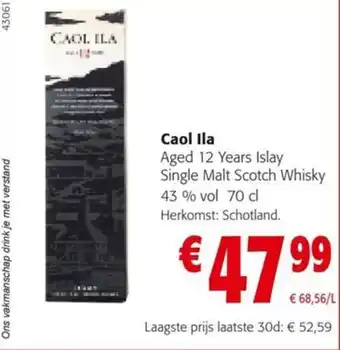 Colruyt Caol Ila Aged 12 Years Islay Single Malt Scotch Whisky 43 % vol 70 cl aanbieding
