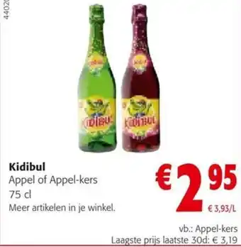 Colruyt Kidibul Appel of Appel-kers 75 cl aanbieding