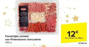 Carrefour Feestelijke schotel van fl interdunne charcuterie aanbieding