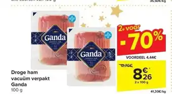 Carrefour Droge ham vacuüm verpakt ganda aanbieding
