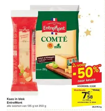 Carrefour Kaas in blok entremont aanbieding