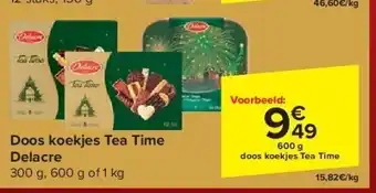 Carrefour Doos koekjes tea time delacre aanbieding