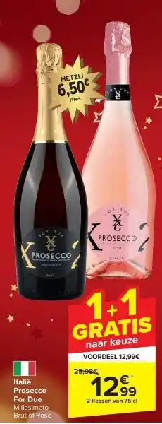 Carrefour Italië prosecco for due aanbieding