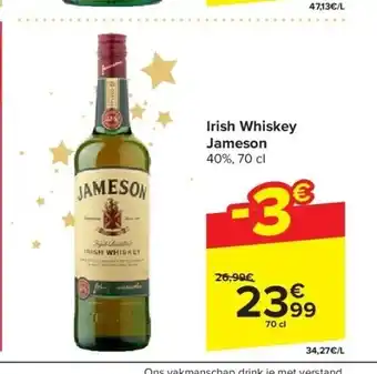 Carrefour Irish whiskey jameson aanbieding