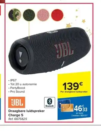 Carrefour Draagbare luidspreker charge 5 aanbieding