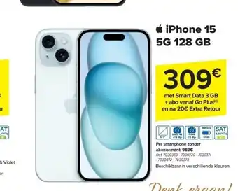 Carrefour Iphone 15 5g 128 gb aanbieding