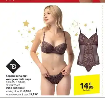 Carrefour Kanten beha met voorgevormde cups aanbieding