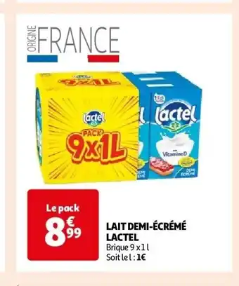 Auchan Lait demi-écrémé lactel aanbieding