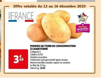 Auchan Pommes de terre de consommation à chair ferme aanbieding