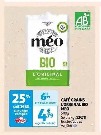 Café grains l'original bio meo