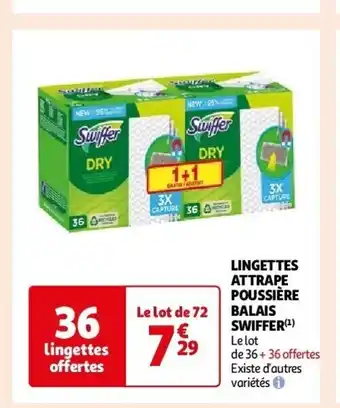 Auchan Lingettes attrape poussière balais swiffer aanbieding