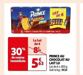 Auchan Prince au chocolat au lait lu aanbieding
