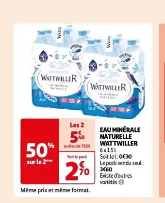 Auchan Eau minérale naturelle wattwiller aanbieding