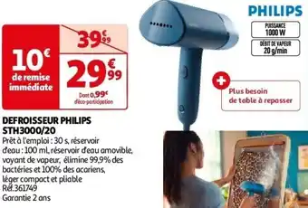 Auchan Defroisseur philips sth3000/20 aanbieding