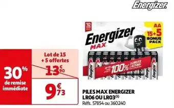 Auchan Piles max energizer lr06 ou lr03 aanbieding